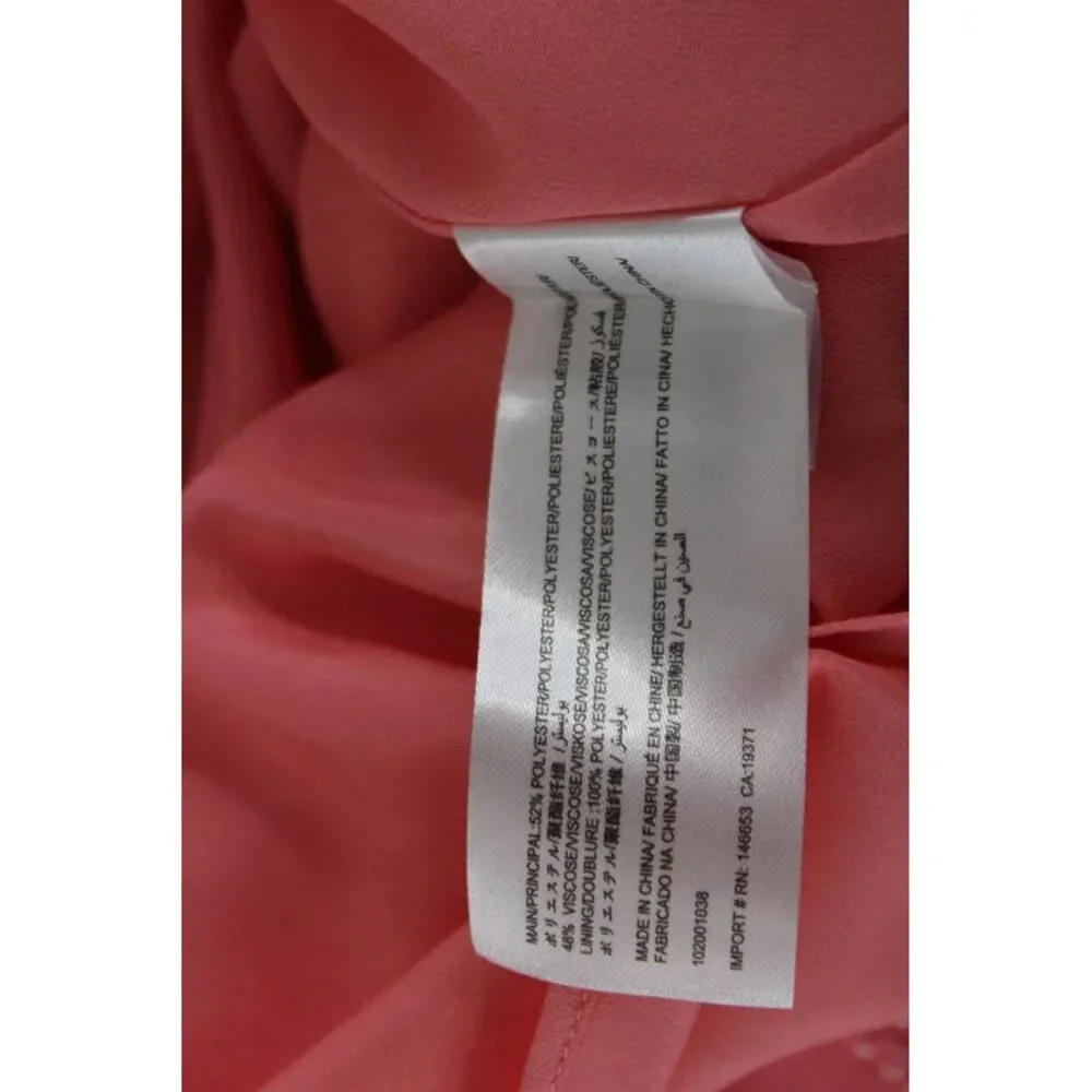 C/MEO Collective Womens V-neck Sleeveless Same Thing Mini Dress Coral Size L